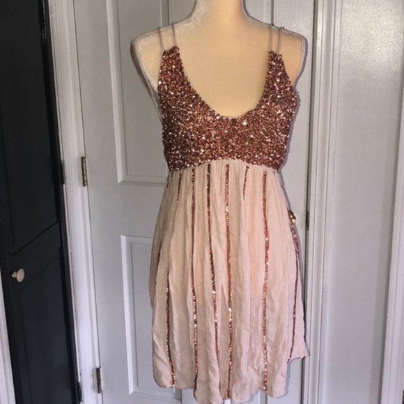 Free People Dresses & Skirts - FREE PEOPLE Glitter Girl Sequin Slipdress